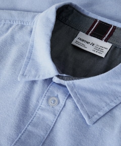 Jongens overhemd korte mouw blauw
