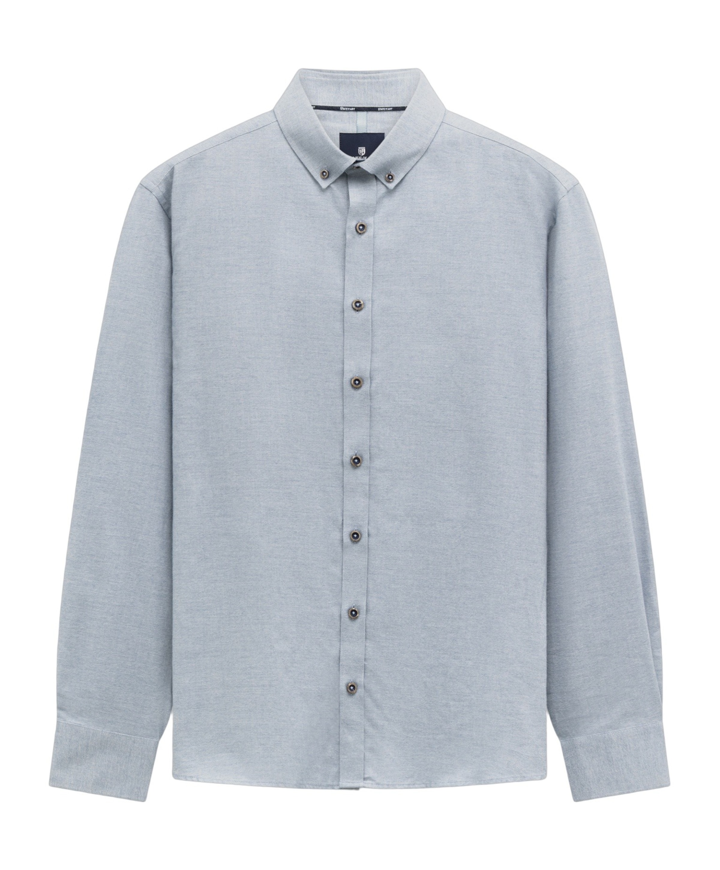 Heren overhemd lange mouw blauw