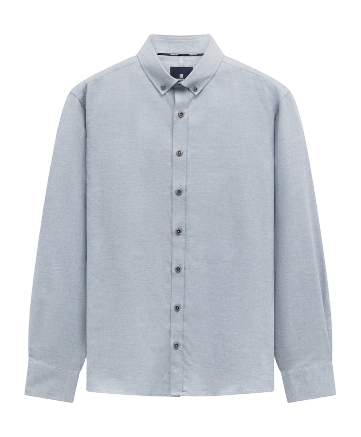 Heren overhemd lange mouw blauw