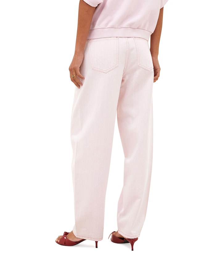 begum slub dames jeans roze