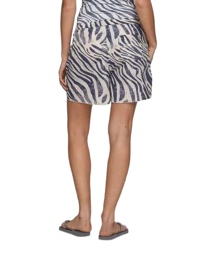 zebra voile dames korte broek ecru