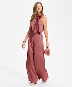 Jumpsuit mit Schluppe aus geh?mmert dames jumpsuit roze
