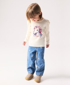 NMFBELLA BARREL GLITTER 4577- meisjes jeans blauw