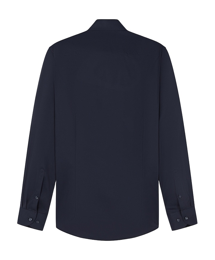 Heren overhemd lange mouw blauw