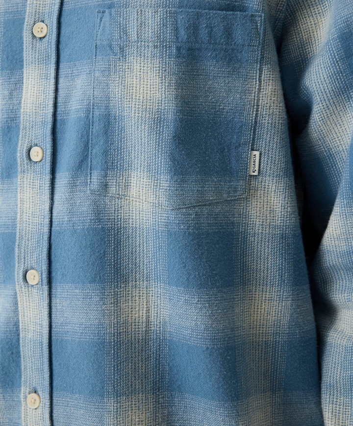 Heren overhemd lange mouw blauw