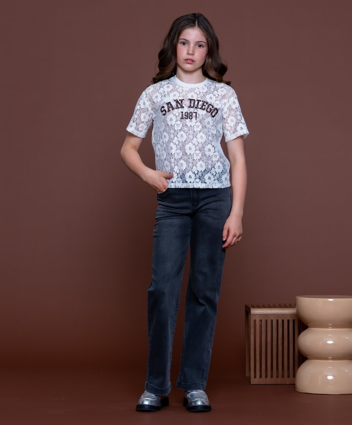 Jeans jogg meisjes jeans grijs