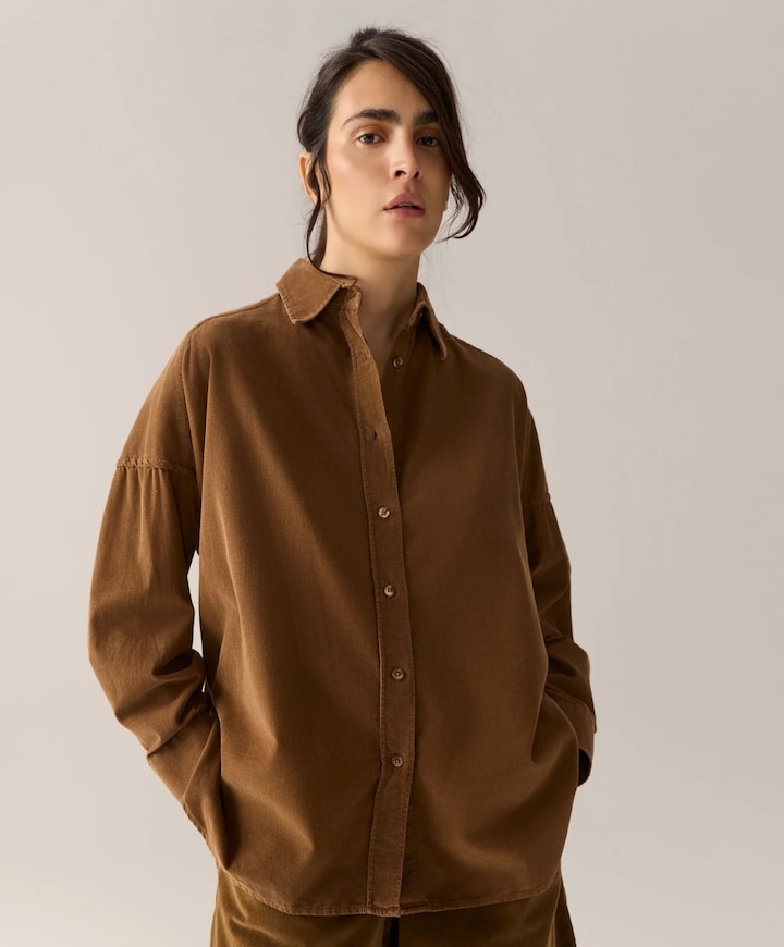 Dames blouse bruin