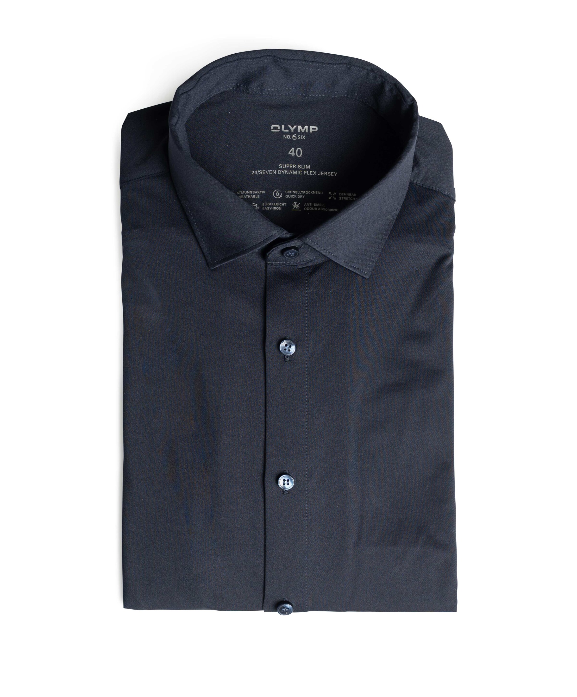 Heren overhemd lange mouw blauw