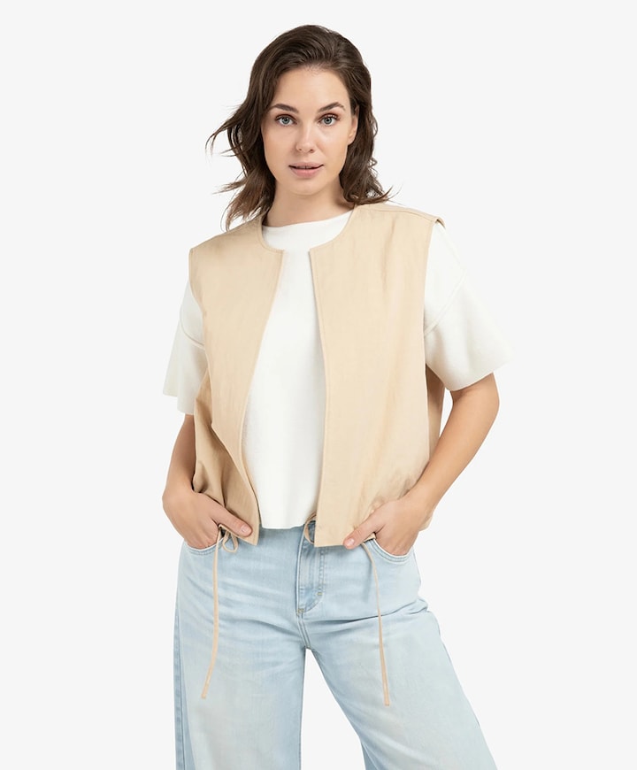 Dames bodywarmer beige