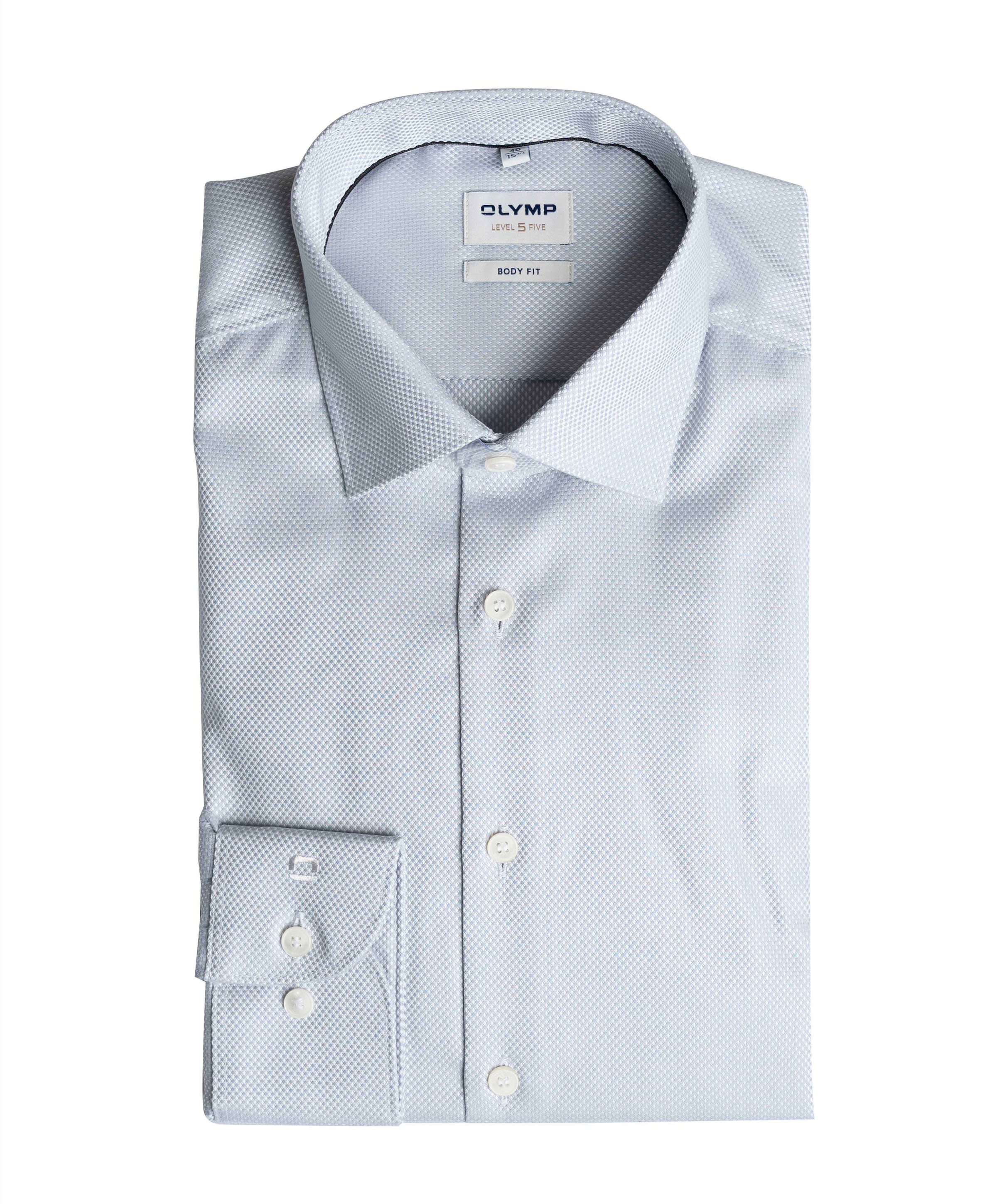 Heren overhemd lange mouw grijs