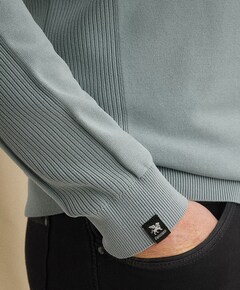 Heren trui met rits blauw