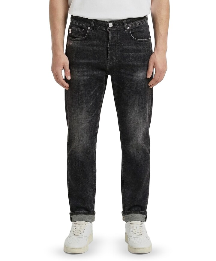 Tapered fit heren jeans zwart