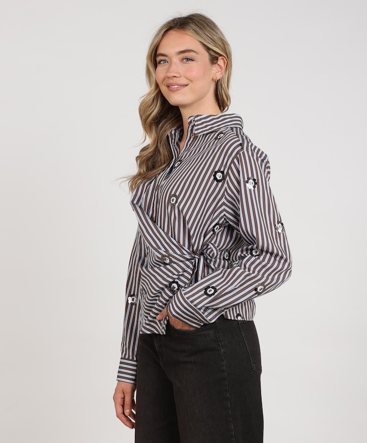 Dames blouse bruin