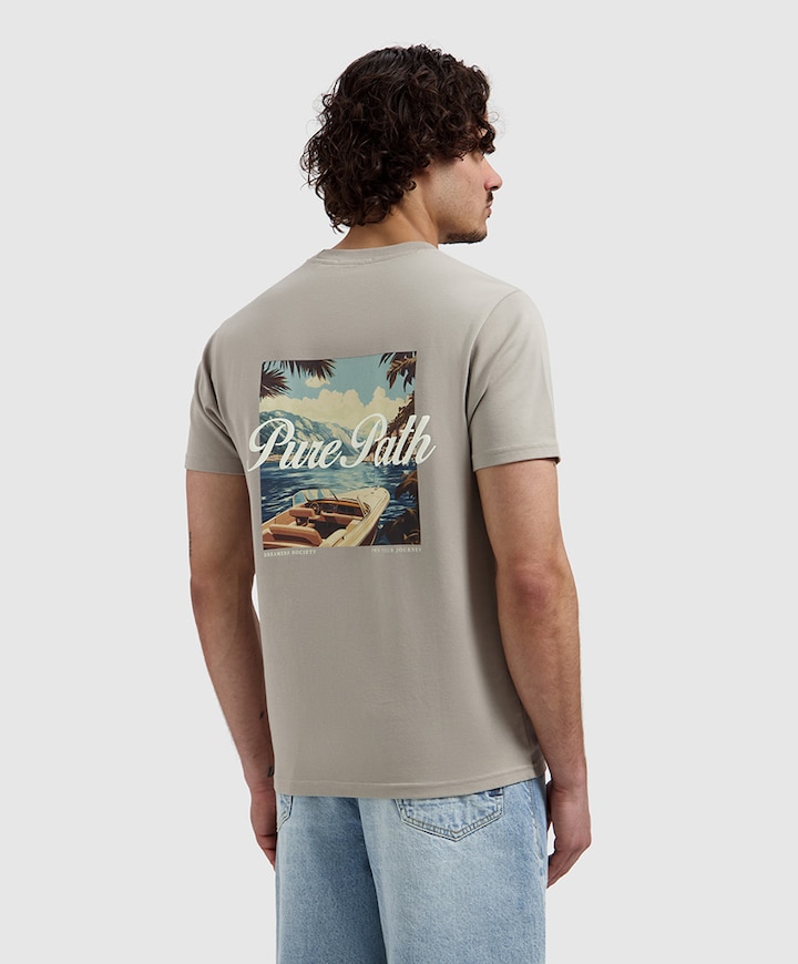 Heren T-shirt beige