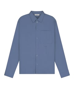 Heren overhemd lange mouw blauw