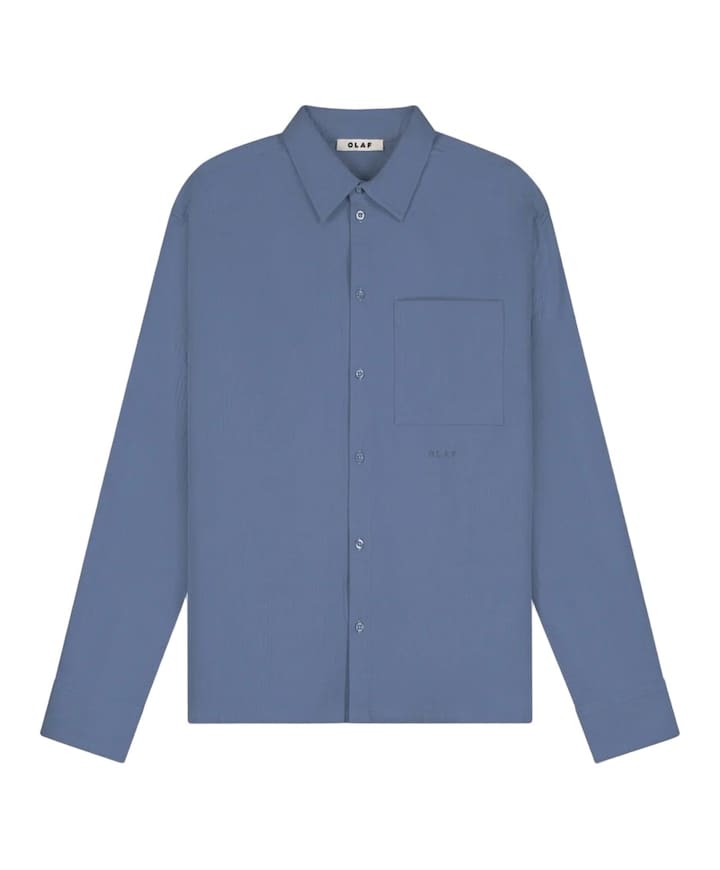 Heren overhemd lange mouw blauw