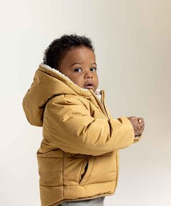 Jongens omkeerbare jas beige