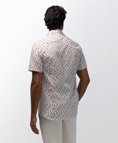 Heren overhemd korte mouw beige