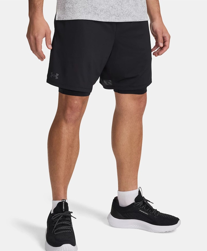 Ua Tech Vent 2in1 Short-blk heren short zwart