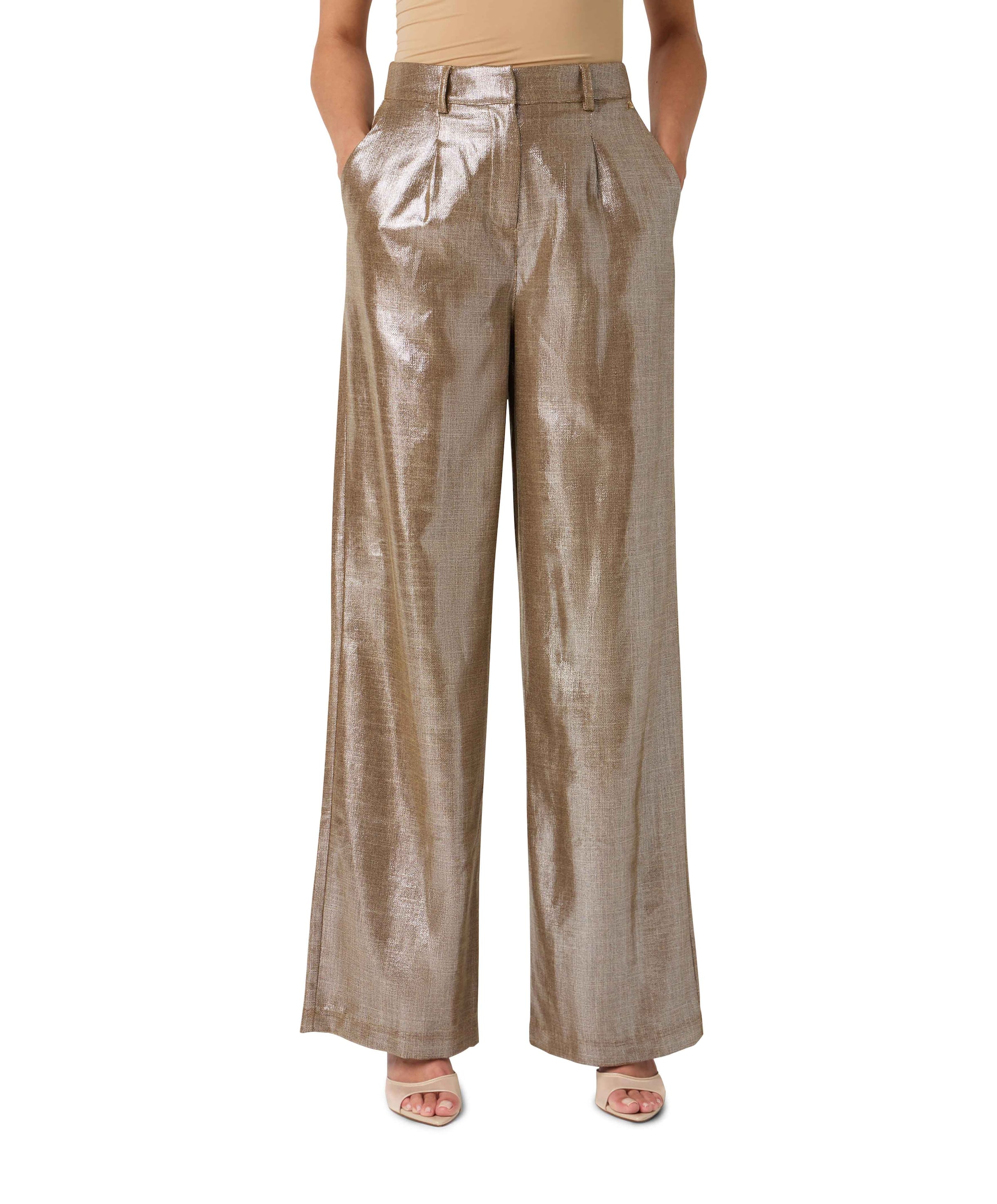 Pessey Shimmery dames broek goud