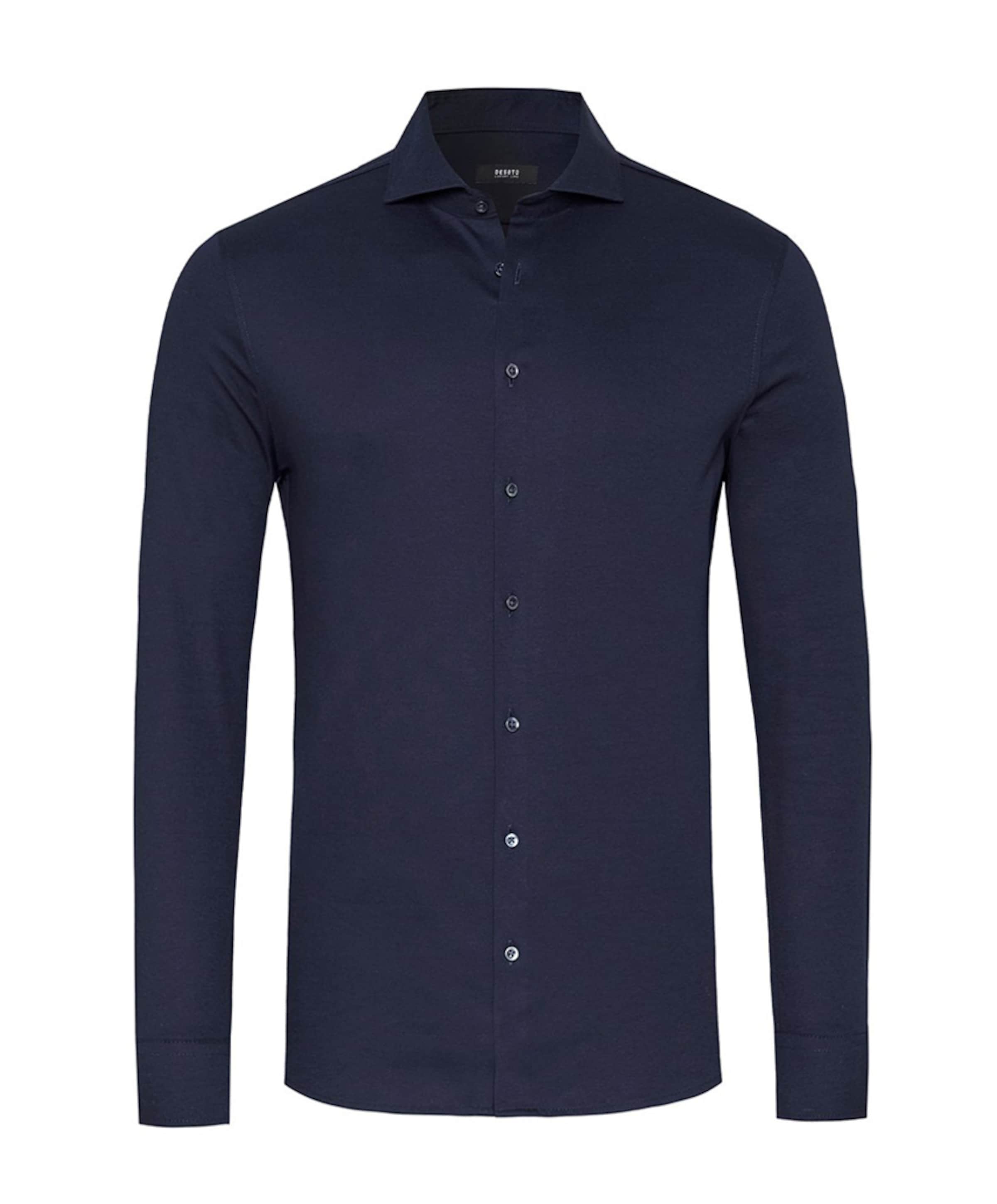 Heren overhemd lange mouw blauw