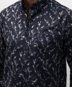Heren overhemd lange mouw blauw