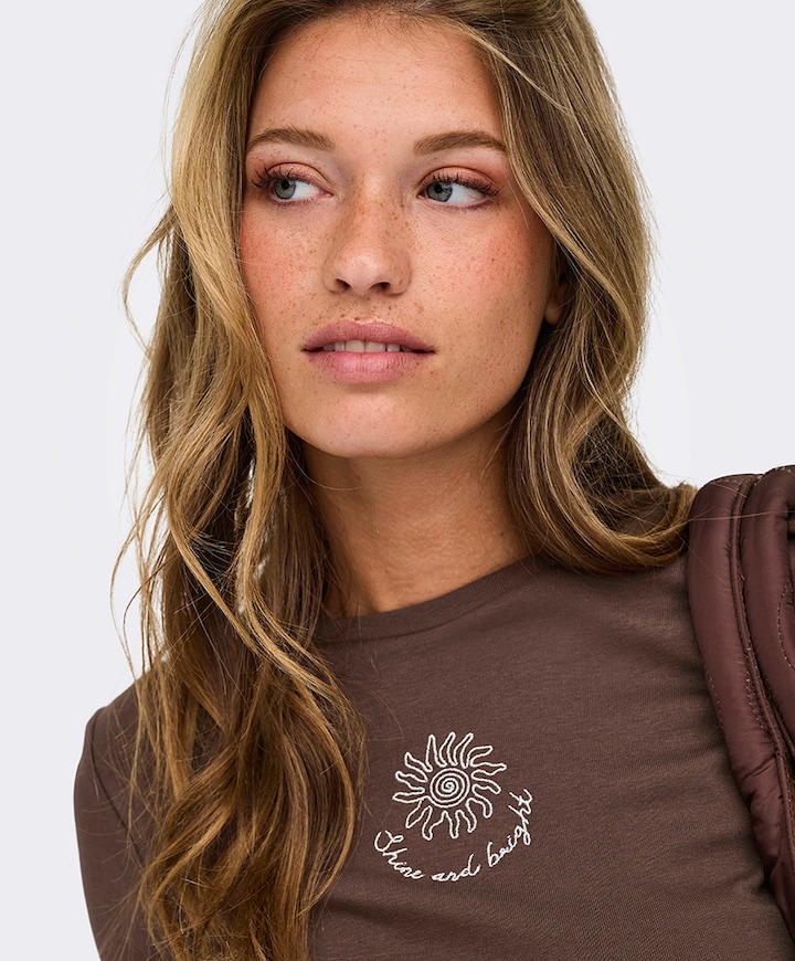 Dames T-shirt bruin