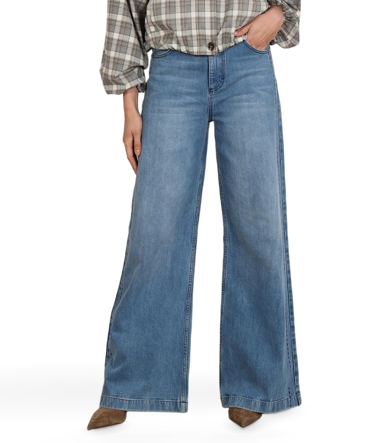 Stevi Embroidery dames jeans blauw
