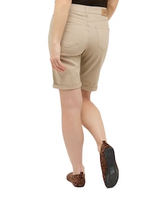 BERMUDA TURN UP dames jeans beige