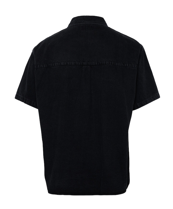 Heren overhemd korte mouw zwart