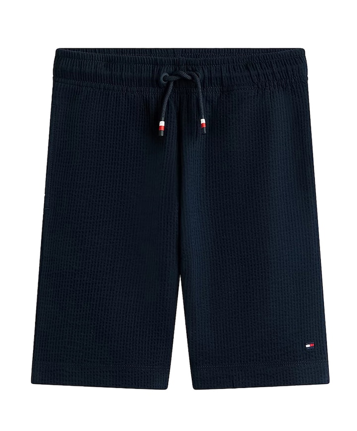 JERSEY SEERSUCKER SWEATSHORT jongens korte broek blauw