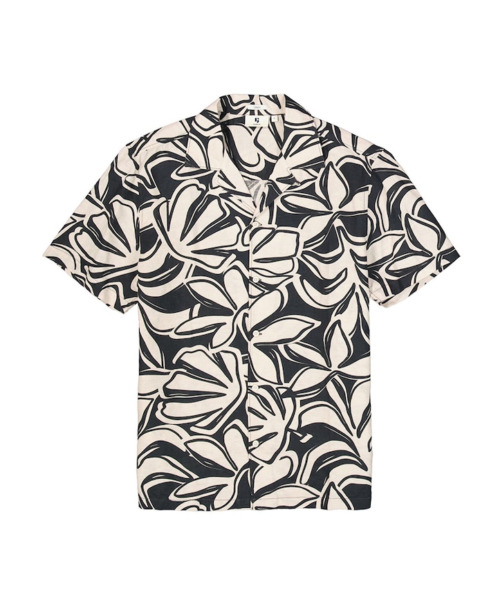 Heren overhemd korte mouw blauw