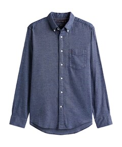 Heren overhemd lange mouw blauw