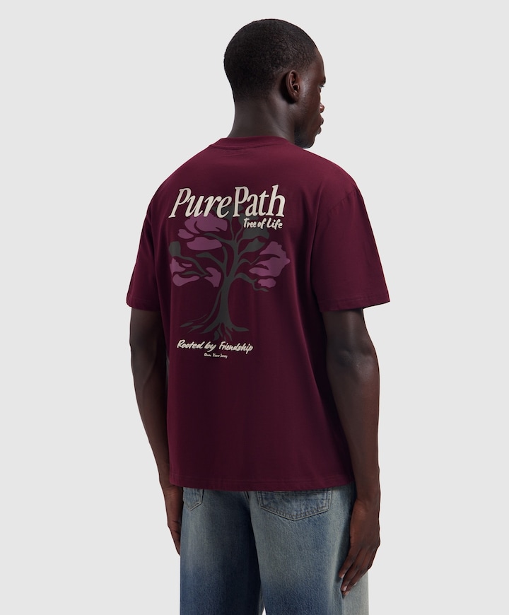 Heren T-shirt bordeaux