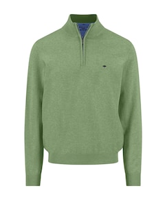 Heren trui met rits groen