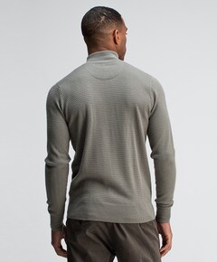 Heren trui met rits groen