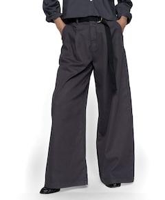 wide jog twill dames broek grijs