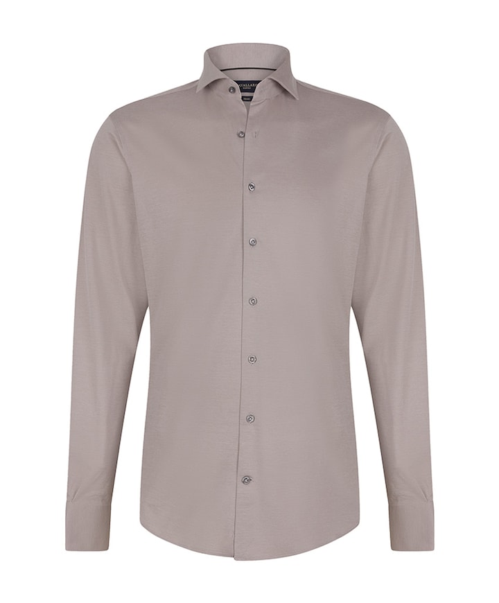 Heren overhemd lange mouw beige