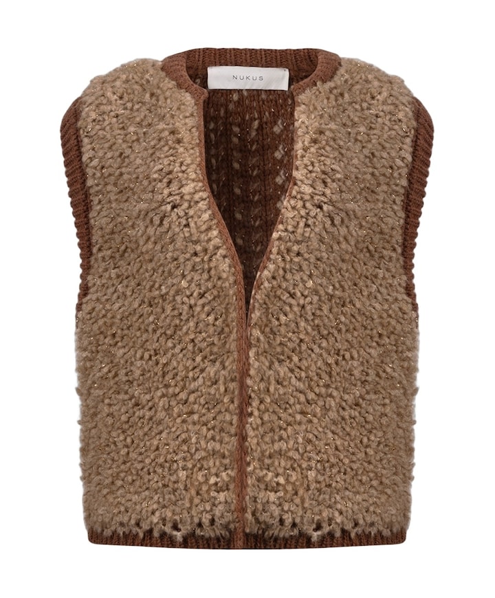 Dames gilet beige
