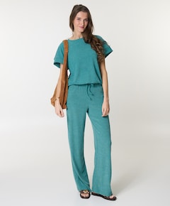 Crinkled Wide-Leg dames broek blauw