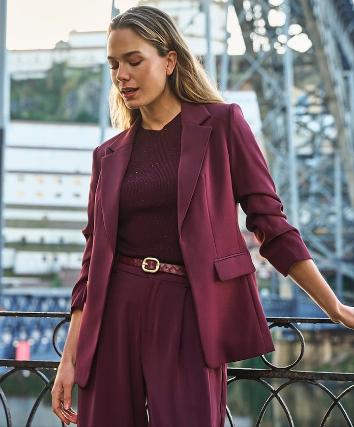 Dames blazer bordeaux