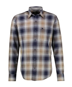 Heren overhemd lange mouw blauw