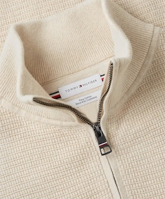 Heren trui met rits beige