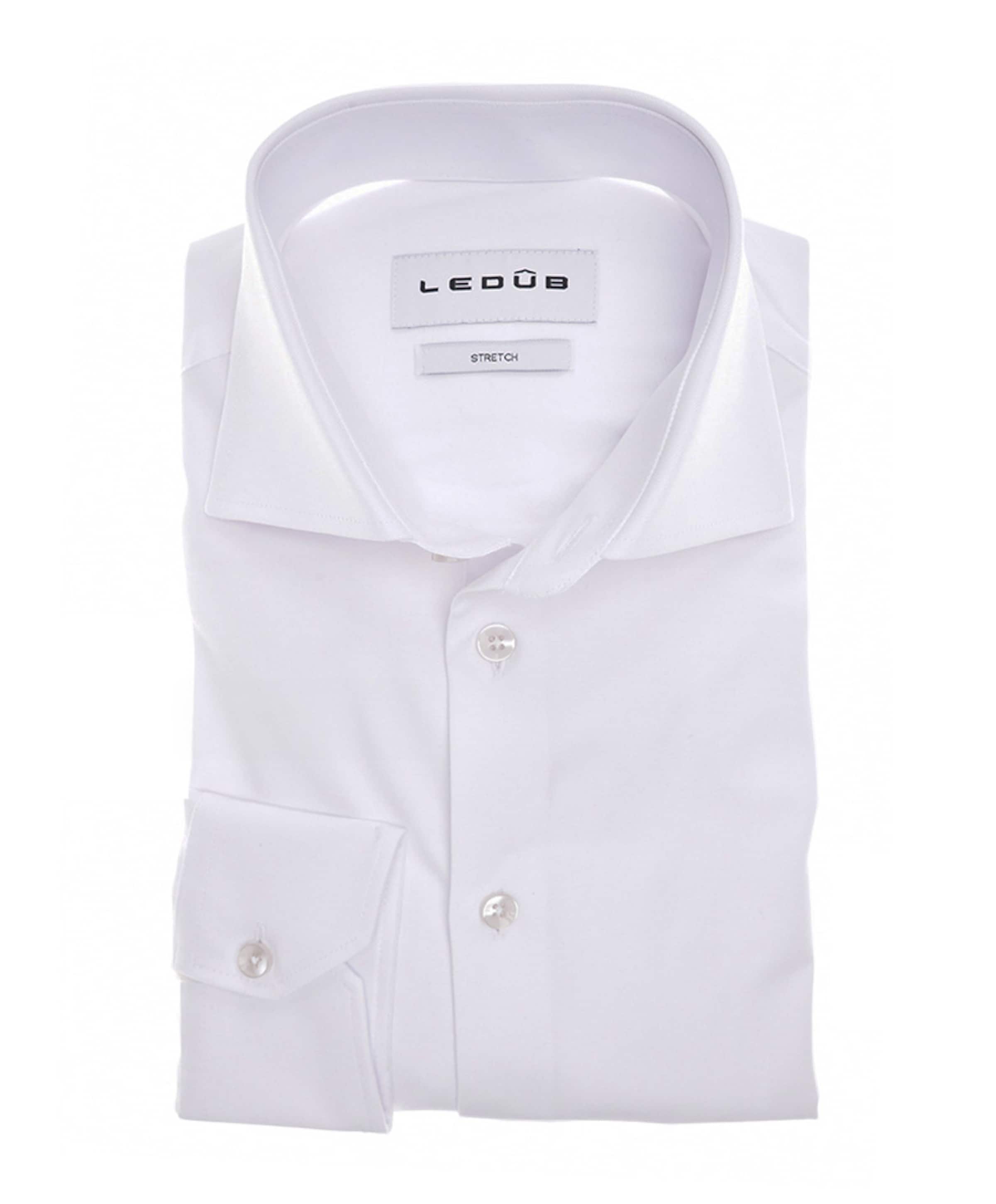 Heren overhemd extra lange mouw wit