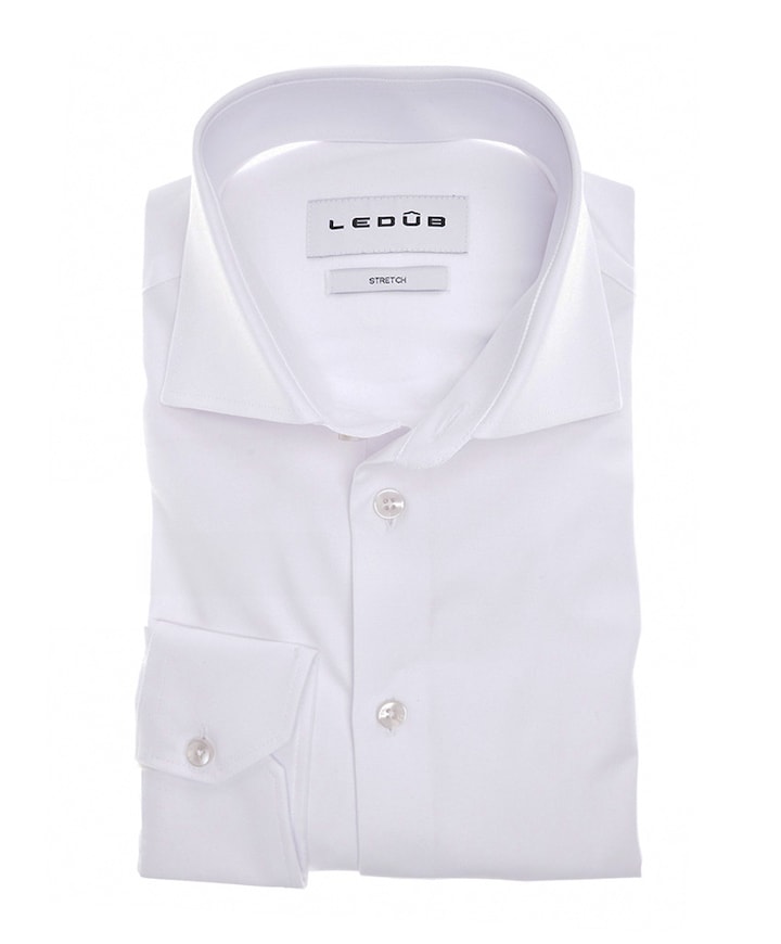 Heren overhemd extra lange mouw wit