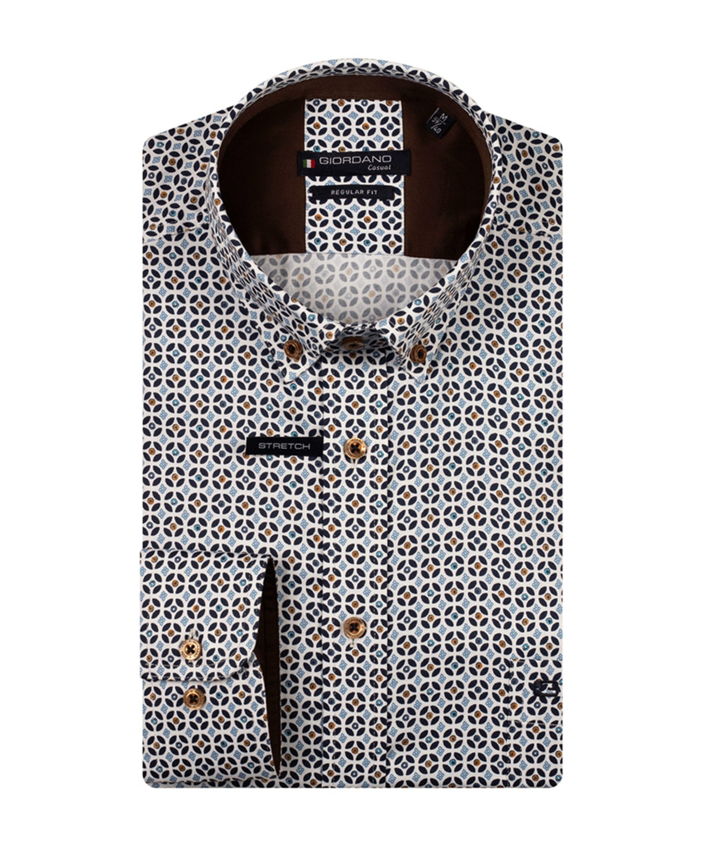 Heren overhemd lange mouw blauw