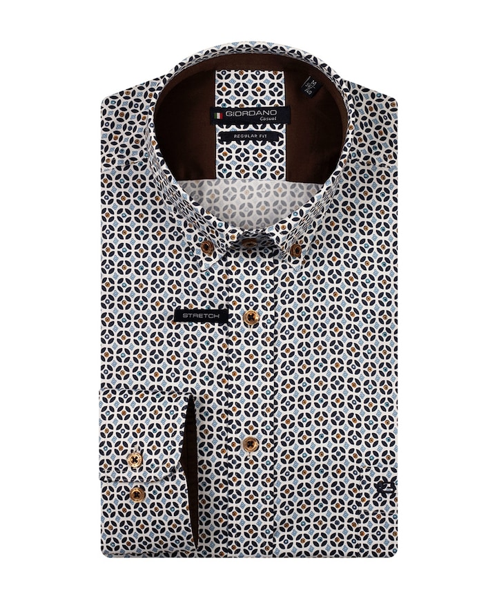 Heren overhemd lange mouw blauw