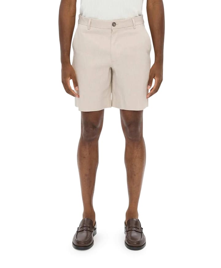 ALVINPL 769 SAND LINEN heren korte broek beige