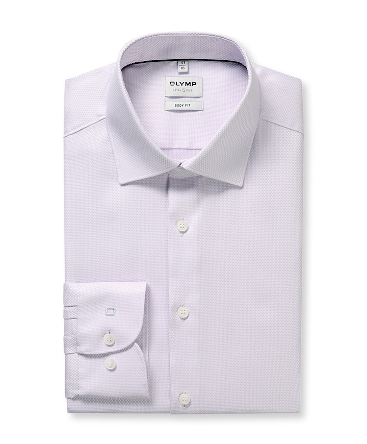 Heren overhemd lange mouw paars