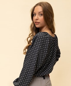 Meisjes blouse lange mouw zwart